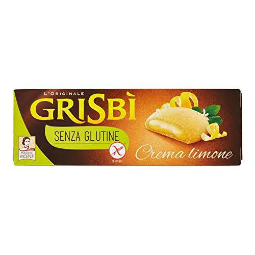 Grisbì Senza Glutine con Crema Limone - Biscotti di Croccante Frolla Senza Glutine Ripiena di Vellutata Crema al Limone