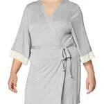 Iris & Lilly Vestaglia Corta in Cotone Donna, Grigio