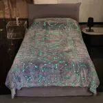 KANGURU Glow Single bed Coperta per Letto Singolo Glow Costellazioni, realizzata in soffice pile, SI ILLUMINA DI NOTTE, 130x230 cm