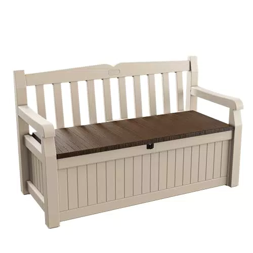 Keter Cassapanca Eden Storage Bench con Capacità di 265 Litri in Resina