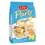LAGO, Party Vaniglia 250g, Wafer con Vellutata Crema Vaniglia 74% con 5 Strati Friabili di Wafer