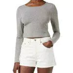 Levi's 501 Original Short Pantaloncini, Bianco, 24W Donna