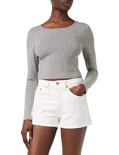 Levi's 501 Original Short Pantaloncini, Bianco, 24W Donna