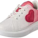 Love Moschino, Scarpa bassa con paillettes, argento, 36
