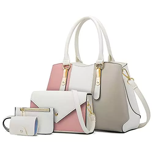 LUOWAN Borse Donna Offerta Borse a Mano Tracolla Pelle PU Shopper Borse a Spalla Borse Tote Borsa Donna Grande 4 Pezzi Tote