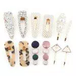 Makone Mollette Fermagli per Capelli Eleganti Per Capelli Donna Fatti a Mano Barrette Perle per Capelli In Resina Acrilica Fermagli Per Capelli Forcine Per Donna e Ragazze 