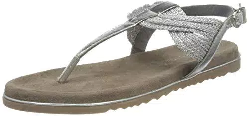Marco Tozzi 2-2-28128-26, Sandali in Pelle, Donna, Silver Comb