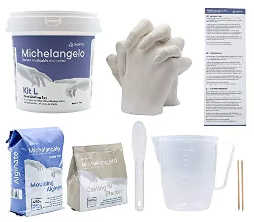 Algaplay - Michelangelo Kit per Calco Mani Set completo con alginato