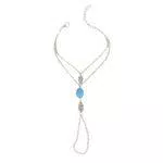 N-brand Bracciale per mano Pulabo, in argento e con pietra blu