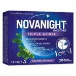 NOVANIGHT Tripla Azione, Integratore Alimentare con Melatonina per Dormire