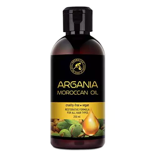 Olio di Argan 250ml - Puro e Naturale al 100% - Olio di Argania Spinosa Kernel - Marocco - Miglior Olio per Capelli - Buono per la Pelle - Viso - Cura del Corpo - Olio Argan