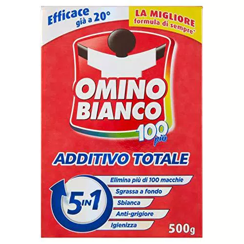 Omino Bianco - Additivo Lavatrice Totale 5 Azioni in 1 in Polvere per Bucato