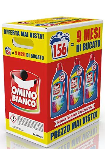 Omino Bianco - Detersivo Lavatrice Liquido Color+, 156 Lavaggi