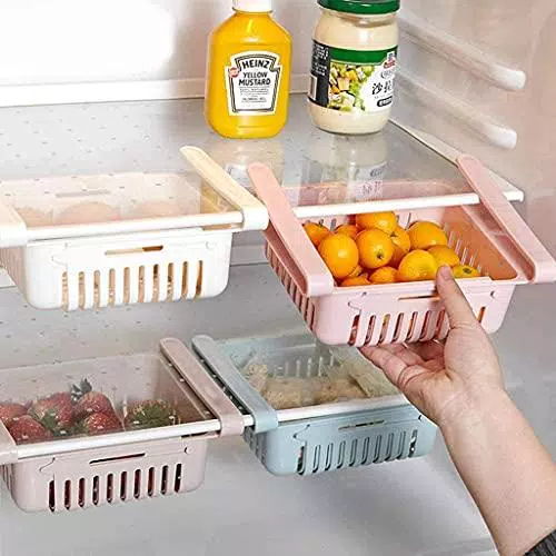 Organizer a cassetto retrattile 4 pezzi ideale Organizer per cassetto scorrevole multicolore per frigorifero cucina dispensa frigorifero