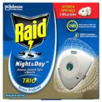 Raid Night & Day Trio Antizanzare e Antimosche con Sabbia Compressa