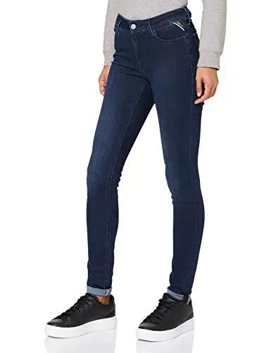 Replay Luzien Powerstretch Denim, Jeans Conico, Donna