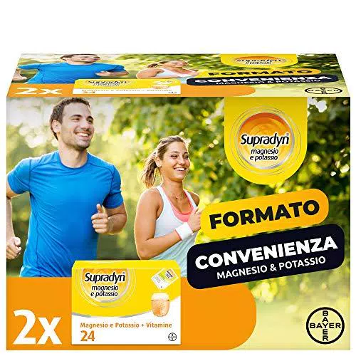Supradyn Magnesio e Potassio Integratore Multivitaminico, 48 Bustine Effervescenti Senza Zucchero, Gusto Arancia