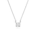Swarovski Collana Attract, Quadrato, Bianco, Placcato rodio
