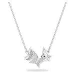 Swarovski Collana Lilia, Farfalla, Bianco, Placcato rodio