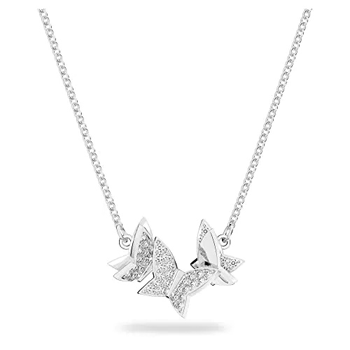 Swarovski Collana Lilia, Farfalla, Bianco, Placcato rodio