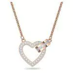 Swarovski Collana Lovely, Cuore, Bianco, Placcato color oro rosa