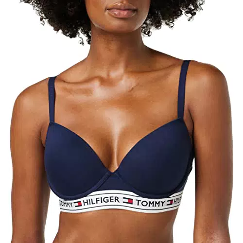 Tommy Hilfiger Band T-Shirt Bra Reggiseno, Blu, 70A Donna