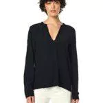Tommy Hilfiger Viscose Solid V-NK Blouse LS Camicia