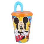 Bicchiere Per Bambini Con Cannucce Riutilizzabili - 430 ml |Mickey Cool Summer