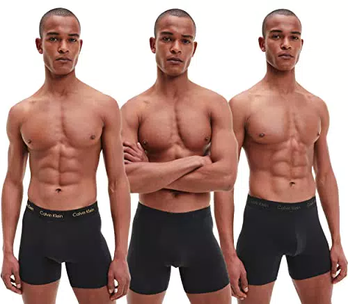 Calvin Klein Boxer Uomo 3 pezzi, Nero, XS