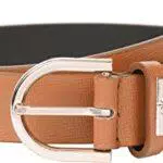Calvin Klein Cintura Rotonda 25mm Saffiano, Cognac, 90 cm Donna