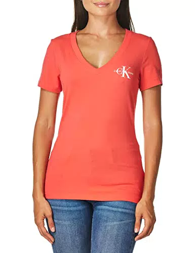Calvin Klein Jeans T-Shirt con Scollo a V con Logo monogramma