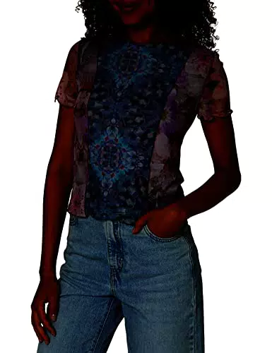 Desigual TS_COPENHAGUE T-Shirt, Blue, XL da Donna