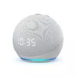 Echo Dot - Altoparlante intelligente con orologio e Alexa - Bianco ghiaccio