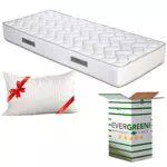 EVERGREENWEB Materasso Singolo 80x190 in Waterfoam alto 20 cm con CUSCINO Memory Foam GRATIS