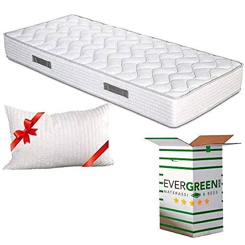 EVERGREENWEB Materasso Singolo 80x190 in Waterfoam alto 20 cm con CUSCINO Memory Foam GRATIS