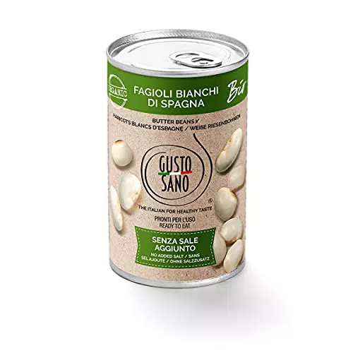 GUSTO SANO FAGIOLI BIANCHI DI SPAGNA BIOLOGICI. LEGUMI 6 pacchi da 400 gr.
