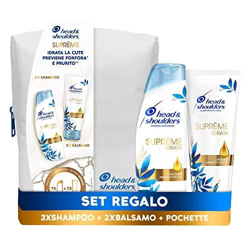 Head & Shoulders Shampoo + balsamo Antiforfora Suprême Idrata, 5 pezzi