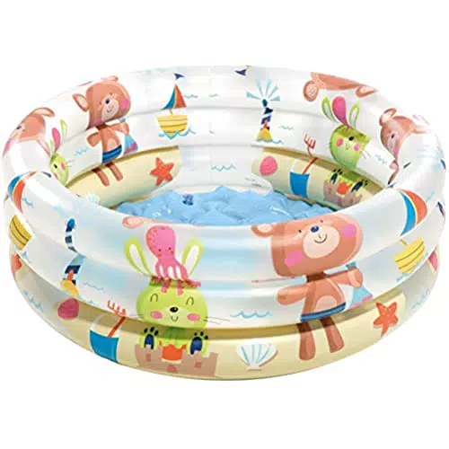 Intex- Piscina Baby Pool 3 Anelli, 61x22 cm, 57106, Colori e modelli assortiti