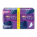 Lines Seta Ultra Assorbente Notte con Ali, 20 Pezzi