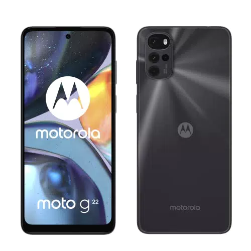 Motorola moto g22 (Quad Camera 50 MP, Display 90Hz 6.5", batteria 5000 mAH, 4/64GB espandibile, Dual SIM, Android 12), Nero (Cosmic Black)