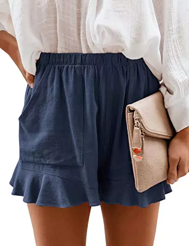 Nadeer Pantaloncini Donna Estivi, Pantaloncini Eleganti a Vita Alta