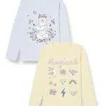 Name It Nmfvix 2p LS Top BBB T-Shirt, Doppia Crema/Confezione: 2 Paia di Crema + Erica