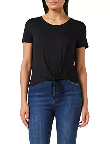 Only ONLARLI S/S Knot Top Jrs Noos T-Shirt, Black