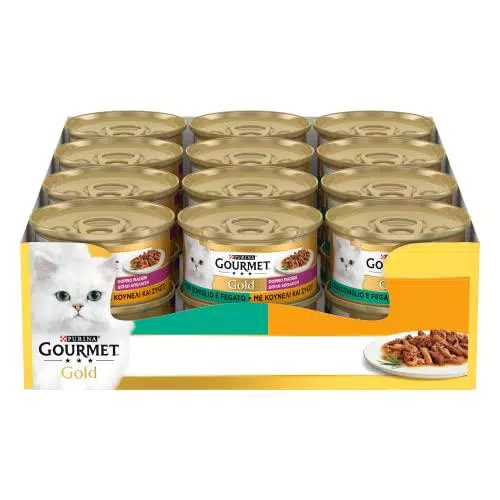 Purina Gourmet Gold Doppio Piacere Umido Gatti con Coniglio e Fegato
