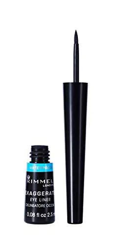 Rimmel London Eyeliner Waterproof Exaggerate Liquid - Eyeliner ultra definizione Liquido a Lunga Durata - Black