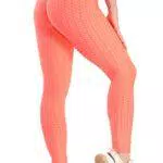 SEASUM Leggins Donna Sportivi Anticellulite Pantaloni Nido d'Ape 3D Leggings Compressione Push up Vita Alta Yoga Pants Elastici Collant Palestra Allenamento