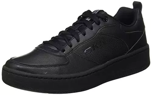 Skechers Sport Court 92carpe da Ginnastica Uomo, Black Leather/Black Trim