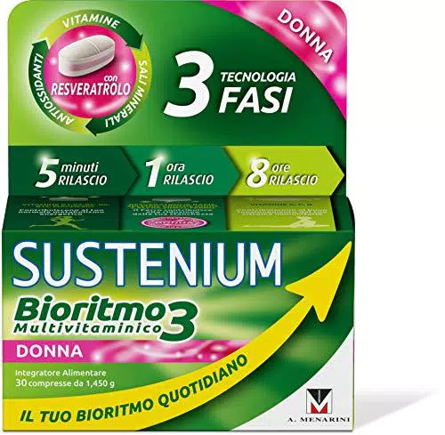 Sustenium Bioritmo3 Donna - Integratore Multivitaminico con Resveratrolo