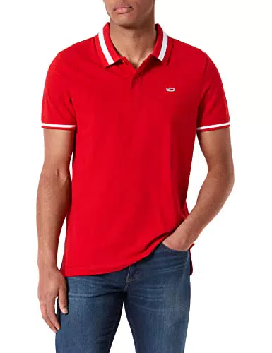 Tommy Jeans Polo Elasticizzata con Punta Tjm, Deep Crimson