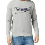 Wrangler Frame Logo Felpa, Mid Grey Mel